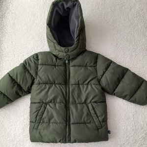 Toddler Baby Gap Winter Olive Dark Green Puffy Coat Size 3T